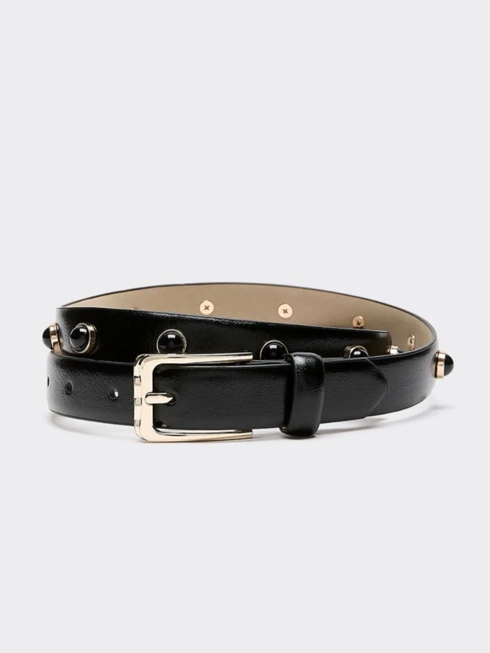 Reitmans Black & Gold Studded Belt NWT Size L/XL